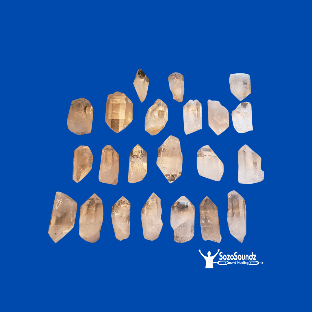 Large & Extra Large Natural Brazillian Quartz Crystal 2+ inches - SozoSoundz Tuning Forks