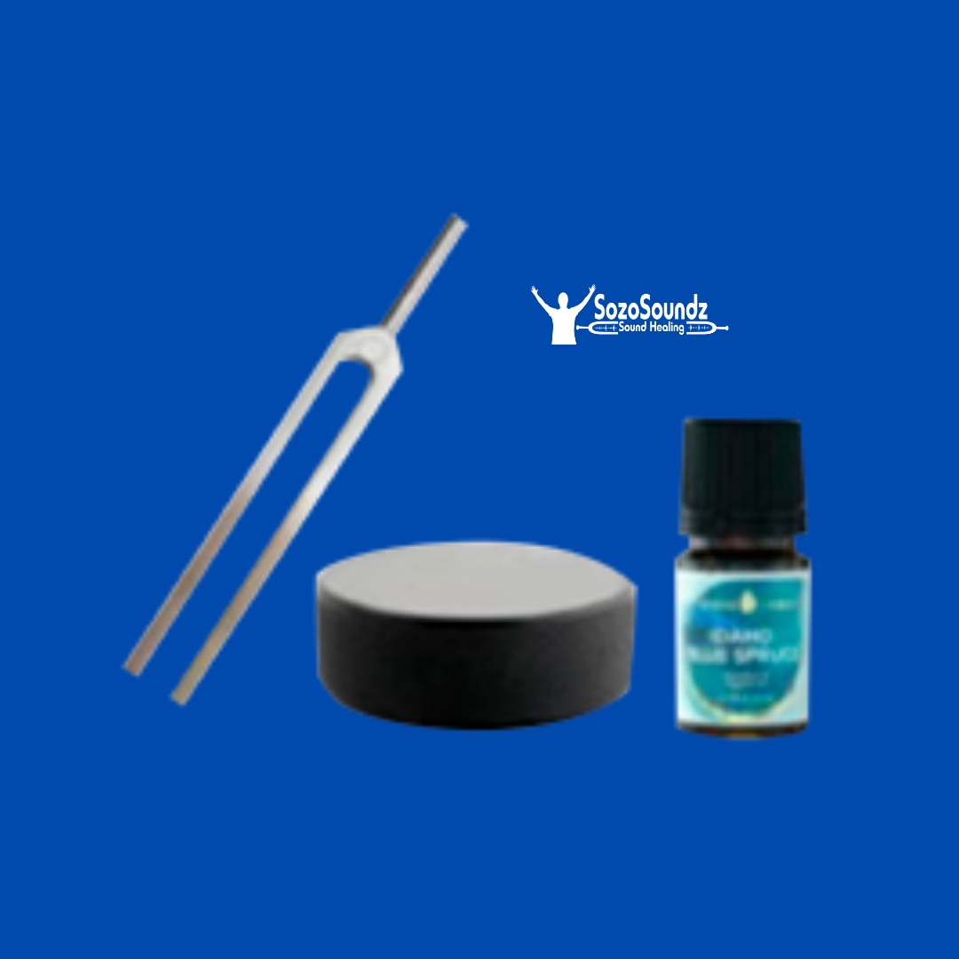 Pineal Tuning Fork and Young Living Idaho Blue Spruce Combo Package - SozoSoundz Tuning Forks