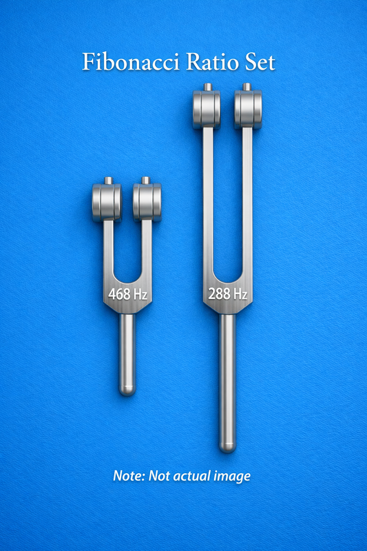 Fibonacci Phi Ratio Set 288 Hz and 468 Hz Weighted Tuning Forks