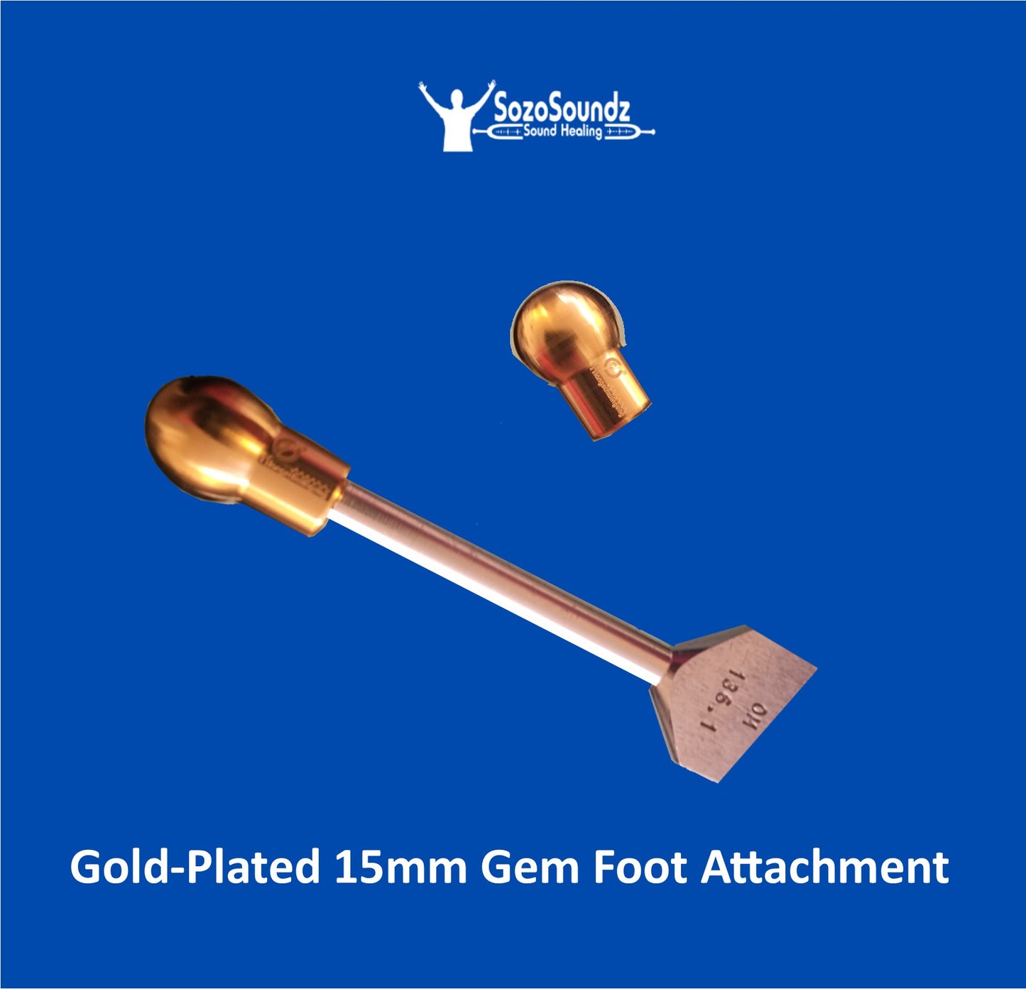 Gold-Plated 15mm Solid Gem Foot Attachment (Otto fork not included)