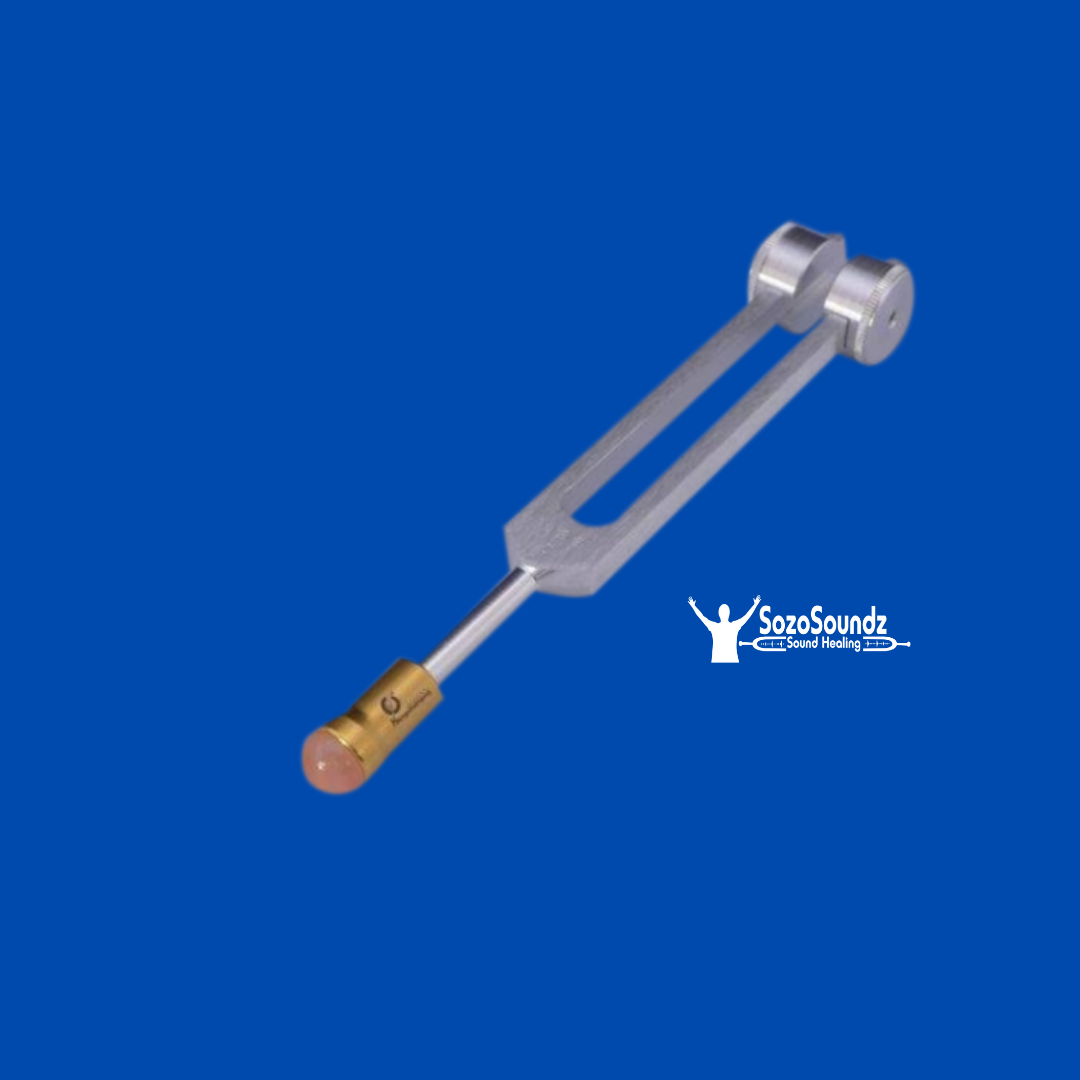 Rose Quartz 15mm Gem Foot with Gold Tip Attachment - SozoSoundz Tuning Forks