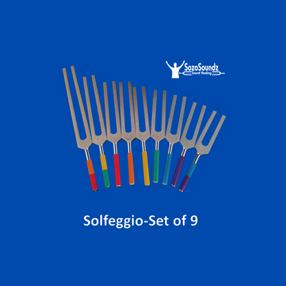 Solfeggio Tuning Forks - Unweighted Set of 9 - SozoSoundz Tuning Forks